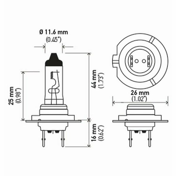 Hella BULB H7 12V 55W PX26D T4.625(2) H7TB